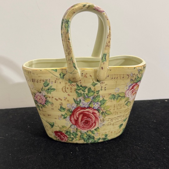 Other - Antique Reflection By Godinger Porcelain Handbag Figurine Sheet Music and Roses